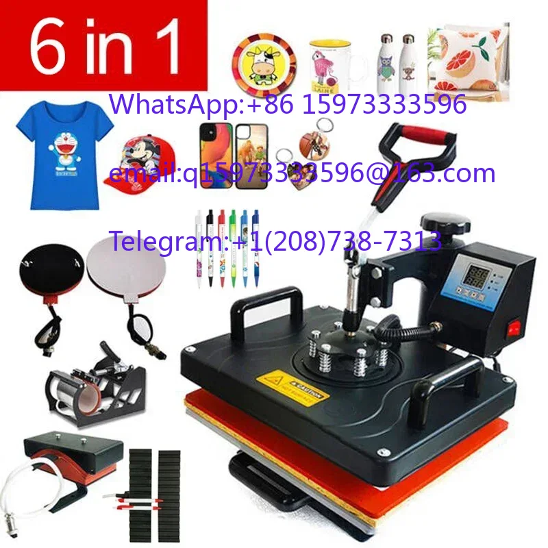 Commercial Printing Press Machine - Combined 6 In 1 Heating Press